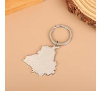 Qxiao Elegant Car Key Accessory - Titanium Steel Keychain with Punjab India Map Pendant; Ideal Jewelry Gift for Men and Women.