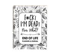 Qxiao Fuck I'M Dead, End Of Life Planner Funny Notebook Book Notepad I'M Dead Now What Book Planner End Of Life Planner Organizer Notebook for Possessions, Business Affairs, and Final Wishes