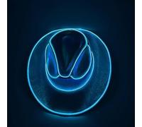 Qxiao Lights Cowboy Cowgirl Hat with LED Light Up Cowboy Hat Luminous Western Cowboy Hat Pearlescent Hat Iridescent Space Cowgirl Hat for Party Dress Up