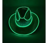 Qxiao Lights Cowboy Cowgirl Hat with LED Light Up Cowboy Hat Luminous Western Cowboy Hat Pearlescent Hat Iridescent Space Cowgirl Hat for Party Dress Up