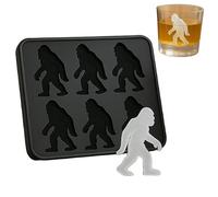 Qxiao Monster Ice Mold Bigfoot Icemold 6 Cavity Silicone Ice Cube Tray Funny Silicone Popsicle Molds 3D Sasquatch Shape Food Grade Freezer Safe Molds Party Drinks & DIY Icecube Tray Easy Release