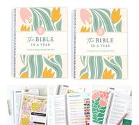 Qxiao The Bible In A Year: A 52-Week Study Through Gods Word Spiral Bible with Note Taking Space Bible Study Guide 52-Week Women's Bible Study Plan A Yearlong Bible Study for Women