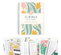Qxiao The Bible In A Year: A 52-Week Study Through Gods Word Spiral Bible with Note Taking Space Bible Study Guide 52-Week Women's Bible Study Plan A Yearlong Bible Study for Women