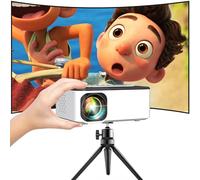 QXK Mini Projector 7500Lumens Portable LCD [100 Inch Screen Included] Full HD 1080P Supported, Compatible with TV Stick, Phone, Games, HDMI, AV, Slide for Outdoor Movies