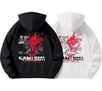[QXLER] Cyberpunk Edge Runners Hoodie, Long Sleeve, Round Neck, Cotton Costume, Men's, Women's, Sweatshirt, Fashionable, Casual, Soft, Everyday Wear Cyber (S,A) [Parallel Import]