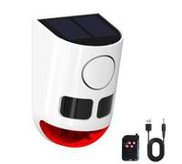 QXMH Solar Outdoor Motion Sensor Alarm-110db Loud Noise Maker,4 Work Modes Strobe Light with USB for Home, Villa,Yard,Chicken coop,Farm,Barn,Say Goodbye to The Intruders