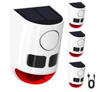 QXMH Solar Outdoor Motion Sensor Alarm-110db Loud Noise Maker,4 Work Modes Strobe Light with USB for Home, Villa,Yard,Chicken coop,Farm,Barn,Say Goodbye to The Intruders