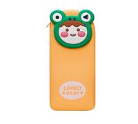 Qxmiguel Pen Pouch Pencil Pencil Case Silicone Pencil Pouch Large Capacity 3D Lovely Monsters Back to School Pencil Case Compatible with Teenage Boys and Girls Stationery Supplies(Gelb)