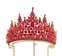 QXMYOO 4" Tall Pageant Tiara Baroque Alloy Crystal Crown for Women Rhinestone Tiara Headband Wedding, Birthday, Princess Costume Accessory (Light Blue)