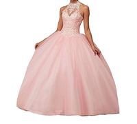 QXMYOO Ball Gown Quinceanera Dresses Sweet 16 Prom Party Princess Dress for Teens, Style1-pink, 8
