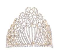QXMYOO Extra Large Tiaras Tall Pageant Crowns for Women Clear Austrian Crystal Tiara Silver Homecoming Queen Crown Big Rhinestone Headpiece for Birthday Prom Quinceanera Wedding, XXL, Crystal, No