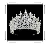 QXMYOO Extra Large Tiaras Tall Pageant Crowns for Women Clear Austrian Crystal Tiara Silver Homecoming Queen Crown Big Rhinestone Headpiece for Birthday Prom Quinceanera Wedding, XL, Crystal, No