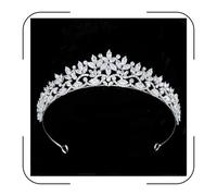 QXMYOO Sparkly Small Zircon Wedding Crowns and Tiaras for Women Cubic Zirconia Quinceanera Crown Sweet 16 Tiara Little Silver Gold Headband Crystal Headpieces Coronas Para 15 Anos Quinceaneras 2023, S