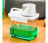QXPDD Airtight Laundry Detergent Dispenser with Measuring Cup, Clear Laundry Powder Detergent Storage Box, Washing Powder Container Storage Bucket Detergent Box,1100ML