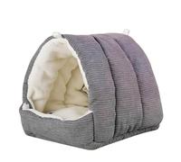 QXPDD Winter Warm Bird Nest House, Comfortable Bird Bed for Cage with Mat, Hanging Hammock Shed Hideaway Hut for Macaws African Grey Parrots Lovebird Parakeets,Dark Gray S