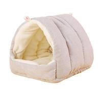 QXPDD Winter Warm Bird Nest House, Comfortable Bird Bed for Cage with Mat, Hanging Hammock Shed Hideaway Hut for Macaws African Grey Parrots Lovebird Parakeets,Light Gray M