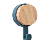 QXPDD Wooden Wall Hooks Hanging Wall Mounted Self-adhesive Multi purpose Coat Hooks for Keys Towel Clothes,Deep blue-single row