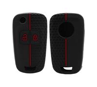 Qxryzp 2 Buttons Silicone Key Cover Car Key Case, for Opel, for Vauxhall, Insignia, Astra J, Zafira, Corsa D E, Mokka A, Meriva, Karl, Cascada, Adam Car Key Case(Red)