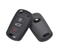 Qxryzp 3 Buttons Silicone Key Case Cover Keyless Fob Shell, for Kia, Soul Venga Picanto Rio, for Sorento, Ceed Sportage, for Hyundai, i20 i30 Veloster ix20 Car Key Case