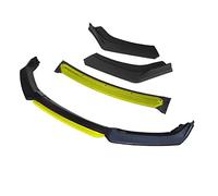 Qxryzp 3 Pcs Accessories Car Front Bumper Lip Diffuser Body Kit Spoiler, for Opel, for Vauxhall, Astra J Black Front Spoiler Lip(4pcs+Yellow)