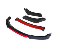 Qxryzp 3 Pcs Car Front Bumper Lip Splitter Diffuser Lip Body Kit Spoiler Bumpers, for Opel, for Vauxhall, Astra K 2016-2019 Black Front Spoiler Lip(4pcs+Red)