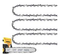 Qxryzp 8 Inch Chainsaw Chain Replacement 3 Chains, for Mini with 45 Drive Links 1/4 Lp Pitch 043 Gauge, Cordless Electric Battery Powered Chainsaw Chain Replacement(Black 16 57DL 3 8 LP 050 3pcs)