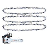 Qxryzp 8 Inch Chainsaw Chain Replacement 3 Chains, for Mini with 45 Drive Links 1/4 Lp Pitch 043 Gauge, Cordless Electric Battery Powered Chainsaw Chain Replacement(Black 12 45DL 3 8 LP 043 3pcs)