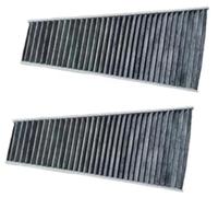 Qxryzp Activated Carbon Cabin Conditioner Filter, for Audi, for A4 B8, for Q5 8R, for A5 8T 8F, for S5/External No.8KD819439 8Kd819441 Cabin Air Filter Replacement(BLACK Outer Air Filt 2pcs)