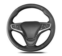 Qxryzp Car Steering Wheel Cover, for Malibu XL, for Equinox 2015-2018 2019 Steering Wheel Braid Anti-Slip Artificial Leather Steering Wheel Cover(BLACK White Thread)