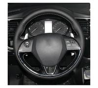 Qxryzp Car Steering Wheel Cover, for Mitsubishi, for Outlander 2015 Hand Sewing Soft Leather Auto Interior Accessories Steering Wheel Cover(BLACK White Thread)