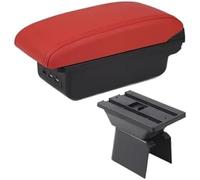 Qxryzp Center Console Armrest Box Armrest Box, for Ford Fusion 2002-2012 for Fiesta Mk5 2002-2008 Car Center Storage with Usb(BLACK B4 red 3USB)