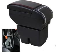 Qxryzp Center Console Armrest Box Car Accessories Armrest Box, for Ford for Fiesta Mk7 2009-2017 Storage Interior(BLACK H All Black 4 USB)