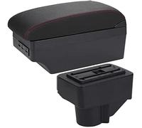 Qxryzp Center Console Armrest Box Car Armrest Box, for Ford for Fiesta 2011-2018 Accessories Pu Leather Storage