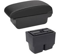 Qxryzp Center Console Armrest Box Car Armrest Box, for Ford for Fiesta 2011-2018 Interior Details Retrofit Parts Accessories Centre Console Storage(BLACK C3 Black White Nousb)