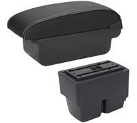 Qxryzp Center Console Armrest Box Car Armrest, for Ford for Fiesta Mk7 2010 09-17 Storage Box Interior Details Accessories(BLACK C3 Black white NOUSB)