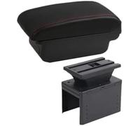 Qxryzp Center Console Armrest Box Car Armrest Storage Box Interior, for Ford for Fiesta Mk8 Accessories(BLACK A1 red line No USB)
