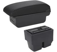 Qxryzp Center Console Armrest Box For Ford for Fiesta Mk7 Car Armrest 2009-2017 Storage Box Interior Details Accessories Easy Installation(BLACK B1 Black red 3USB)