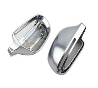 Qxryzp for, A4 B8 2009-2012 A3 A5 A6 Q3 Matte Chrome Silver Rearview Mirror Cover Protection Cap Car Styling Car Side Mirror Cover Replacement