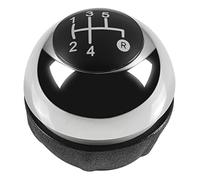 Qxryzp Gear Knob Chrome Shift Gaiter Boot Cover Case, for Fiat, 500 500C 2007 2008 2009 2010 2011 2012 2013 2014 2015 2016 2017 2018 Gear Shift Knob(Black 5speed B)