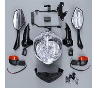 Qxryzp Motorcycle Headlight Headlamp Bracket Assembly Set Rear View Mirrors Turn Signals, for, FZ6S FZ6N, for, 2007 2008 2009 2010 Motorcycle Ghost Face Light