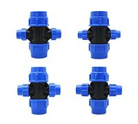 QXSJEDYCH 63/50/40/32/25/20mm PE Pipe Quick Connector Transition Fitting Cross 4-Way Reducer Coupler Plastic Tube Water Splitter 1Pcs Hose(50mm To 25mm)