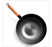 QXSJEDYCH Chinese Iron Wok Traditional Handmade Iron Wok Non-Stick Pan Non-Coating Induction and Gas Cooker Cookware(34cm)