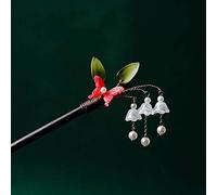 QXSJEDYCH hairpin Flower Hair Stick,Purple Bell Orchid Ancient Style Hair Stick Butterfly Tassel Wooden Hairpin Chinese Hair Styling Chopsticks Jewelry(H)