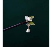 QXSJEDYCH hairpin Flower Hair Stick,Purple Bell Orchid Ancient Style Hair Stick Butterfly Tassel Wooden Hairpin Chinese Hair Styling Chopsticks Jewelry(Grey)