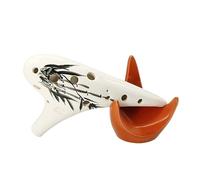 QXSJEDYCH ocarina 12 Hole Ocarina Alto AC Key Beginner Teaching Ocarina Hand Painted Smoked Ocarina Professional Playing Instrument Flute(3)