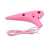 QXSJEDYCH Ocarina 12 Hole Plastic Ocarina Ceramic Alto C Ocarina Flute Music Instrument Plastic Ocarina Musical Instrument for Beginner Flute(Pink)