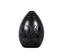 QXSJEDYCH ocarina 8 Hole Pear-shaped Black Pottery Student Beginner's Introduction To Playing The Musical Instrument Flute(F key 08)