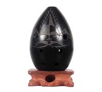 QXSJEDYCH ocarina 8 Hole Pear-shaped Black Pottery Student Beginner's Introduction To Playing The Musical Instrument Flute(F key 06)