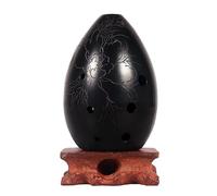 QXSJEDYCH ocarina 8 Hole Pear-shaped Black Pottery Student Beginner's Introduction To Playing The Musical Instrument Flute(F key 04)
