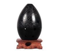 QXSJEDYCH ocarina 8 Hole Pear-shaped Black Pottery Student Beginner's Introduction To Playing The Musical Instrument Flute(F key 015)